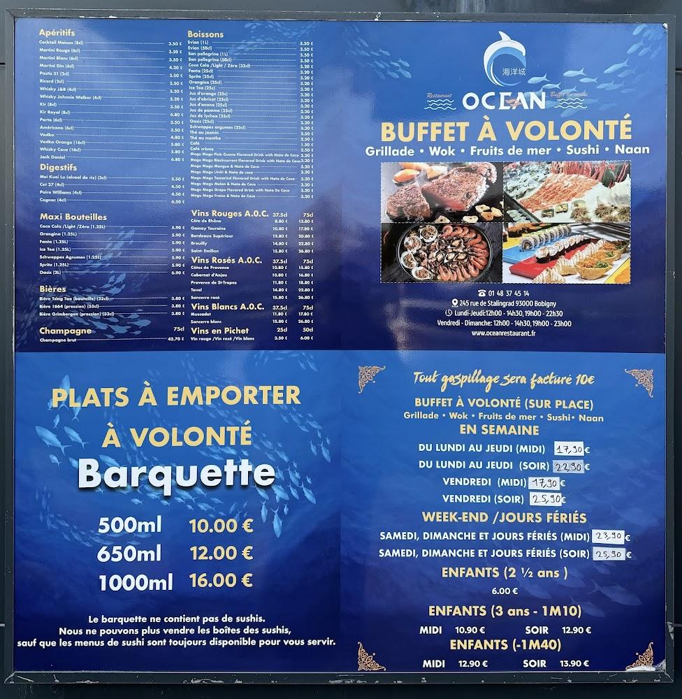 Restaurant Océan - Menu Image 1